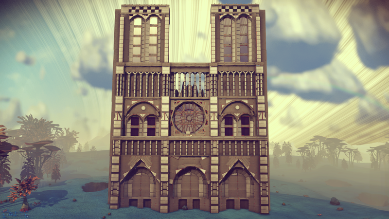 Illustration for article titled No Man's Sky Player Builds Gorgeous Notre-Dame Tribute